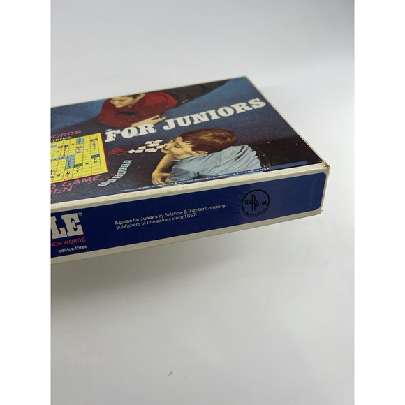 Vintage Scrabble For Juniors Crossword Game 1968 COMPLETE New Words 2 Sided - Picture 2 of 9